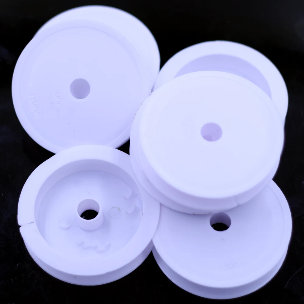 10 Stück Spulen für Perlen Draht gewinde Schnur weiß rund leer Kunststoff DIY finden 7cm Durchmesser (2 1/2 ") – Detail 4