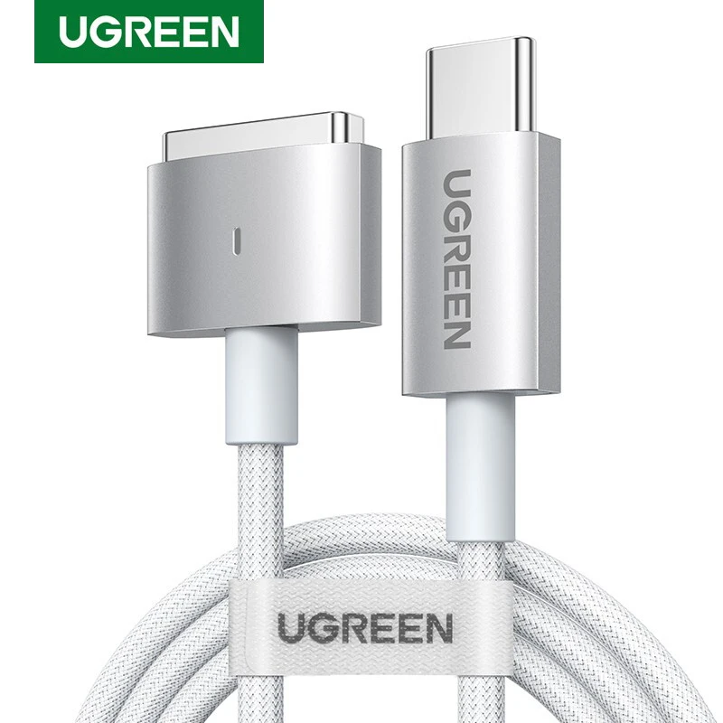 Ugreen LED lights magnetic For usb c to magsafe 2 Charging cable PD charger for Apple MacBook Air Power adapter cable 2m braided