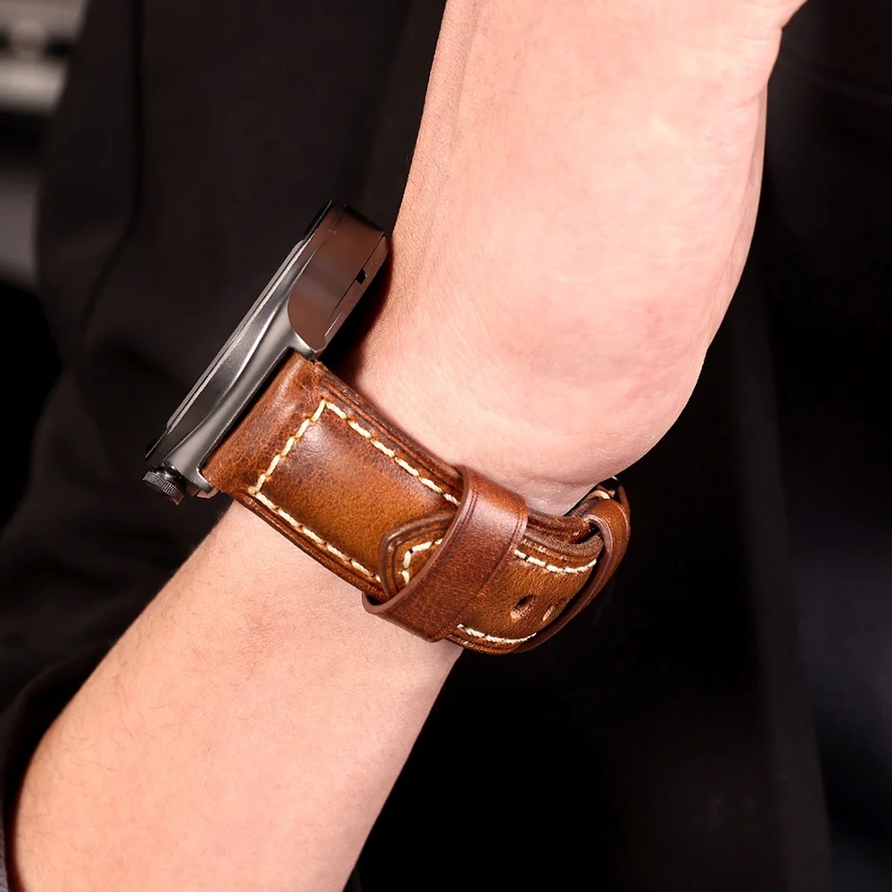 Premium Quick Release Leather Watchband - Casual Smartwatch Strap, Soft Wrist Bracelet, Multiple Sizes Available