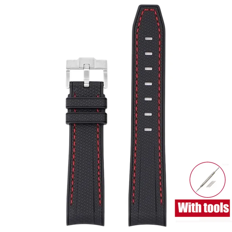 20mm Premium Diving Strap - Arc Curved End TPU Rubber Bracelet with Watch Band Tools