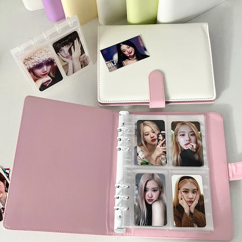 A5 PU Leather Photo Album INS Multi-pockets Kpop Photocard Binder Photo Card Holder Card Collect Book Binder Cover 포카 바인더 photo album photo card holder photocard holder