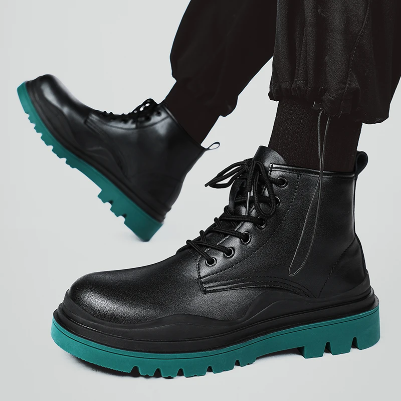 

Men's Boots Winter Cotton Shoes High-top Fashion Casual Shoes Trend Martin Boots Flat Shoes