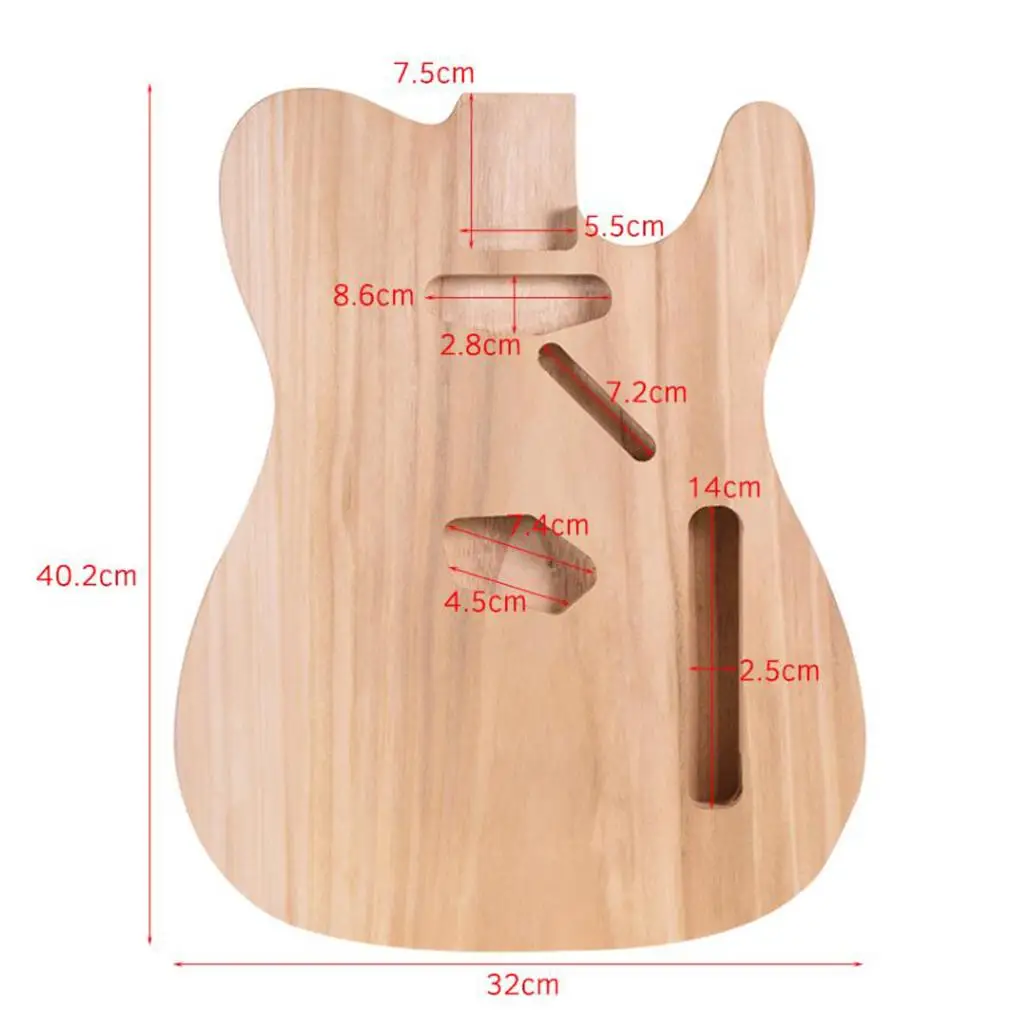 Electric Guitar Body Unfinished Maple Empty Guitar Barrel for