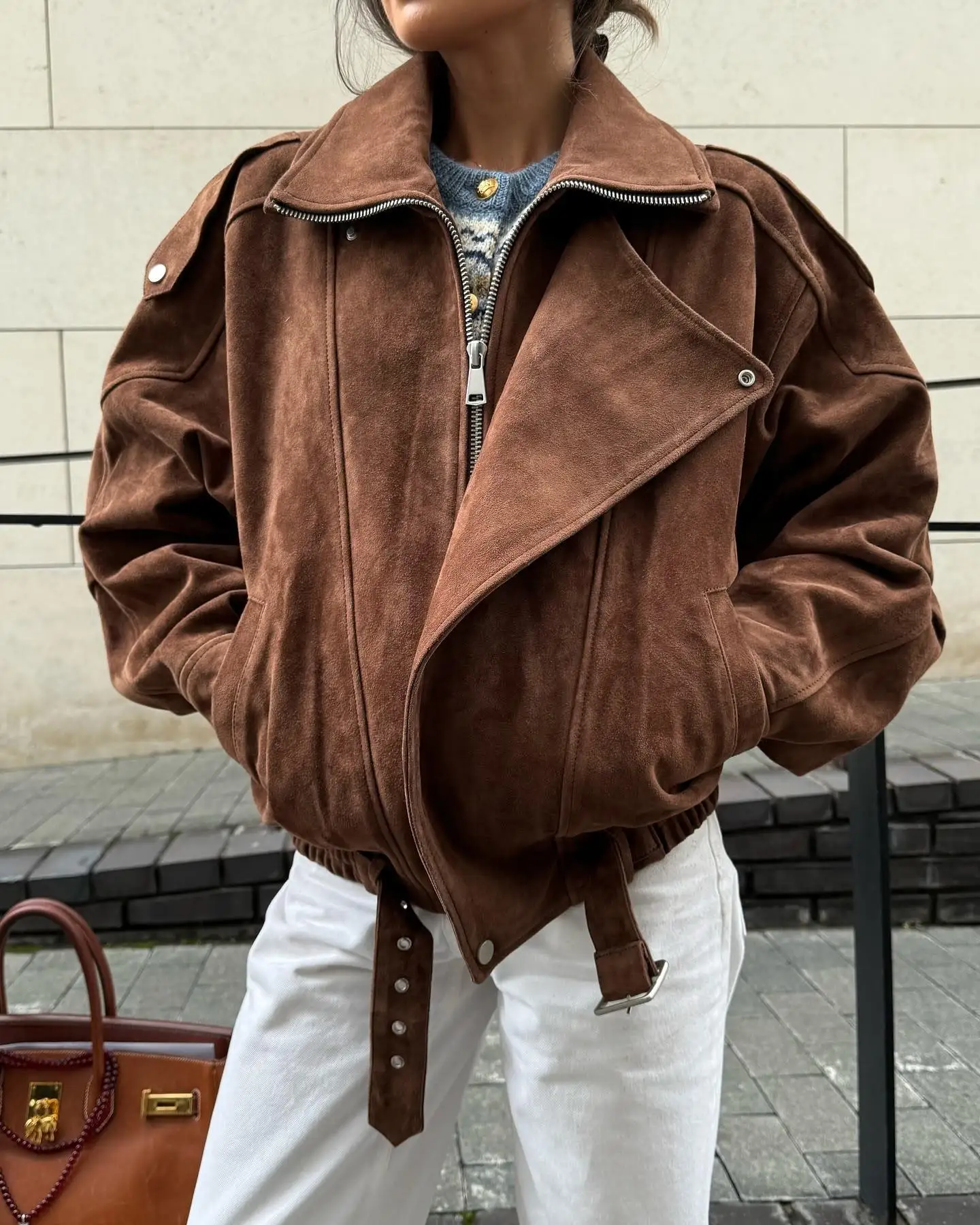 Retro Loose Brown Jacket - Casual European American Style