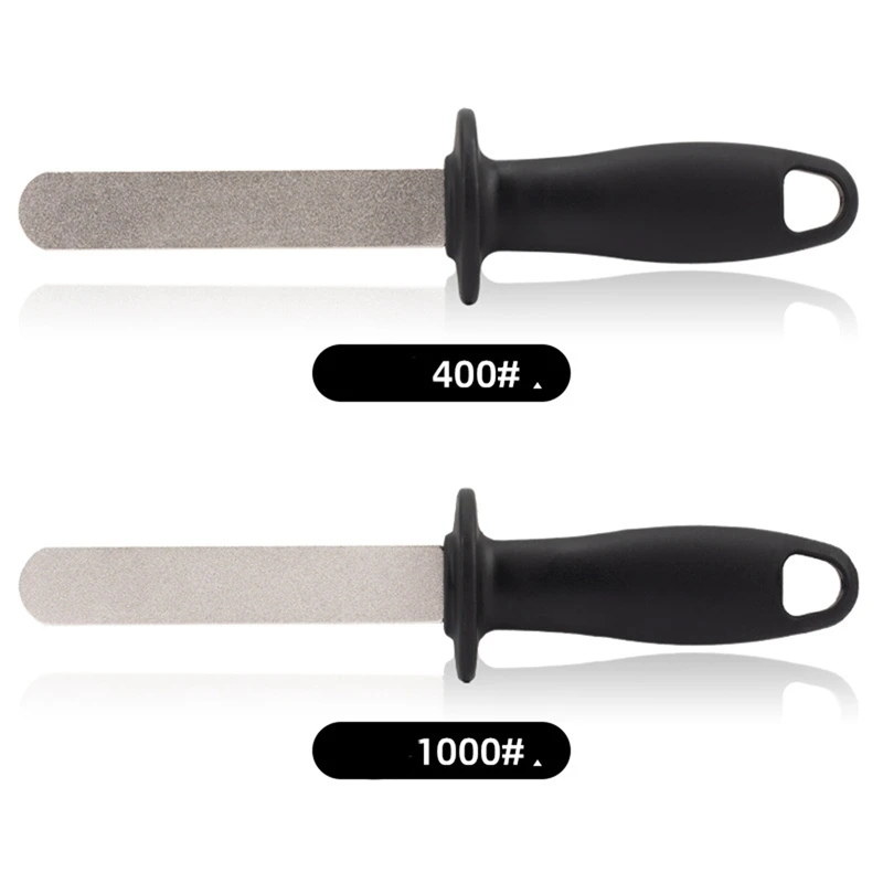 

400# 1000# Double Sided Diamond Knife Sharpener For Garden Tools Kitchen Utensils ABS Grip Non-slip Handle Sharpening Stone