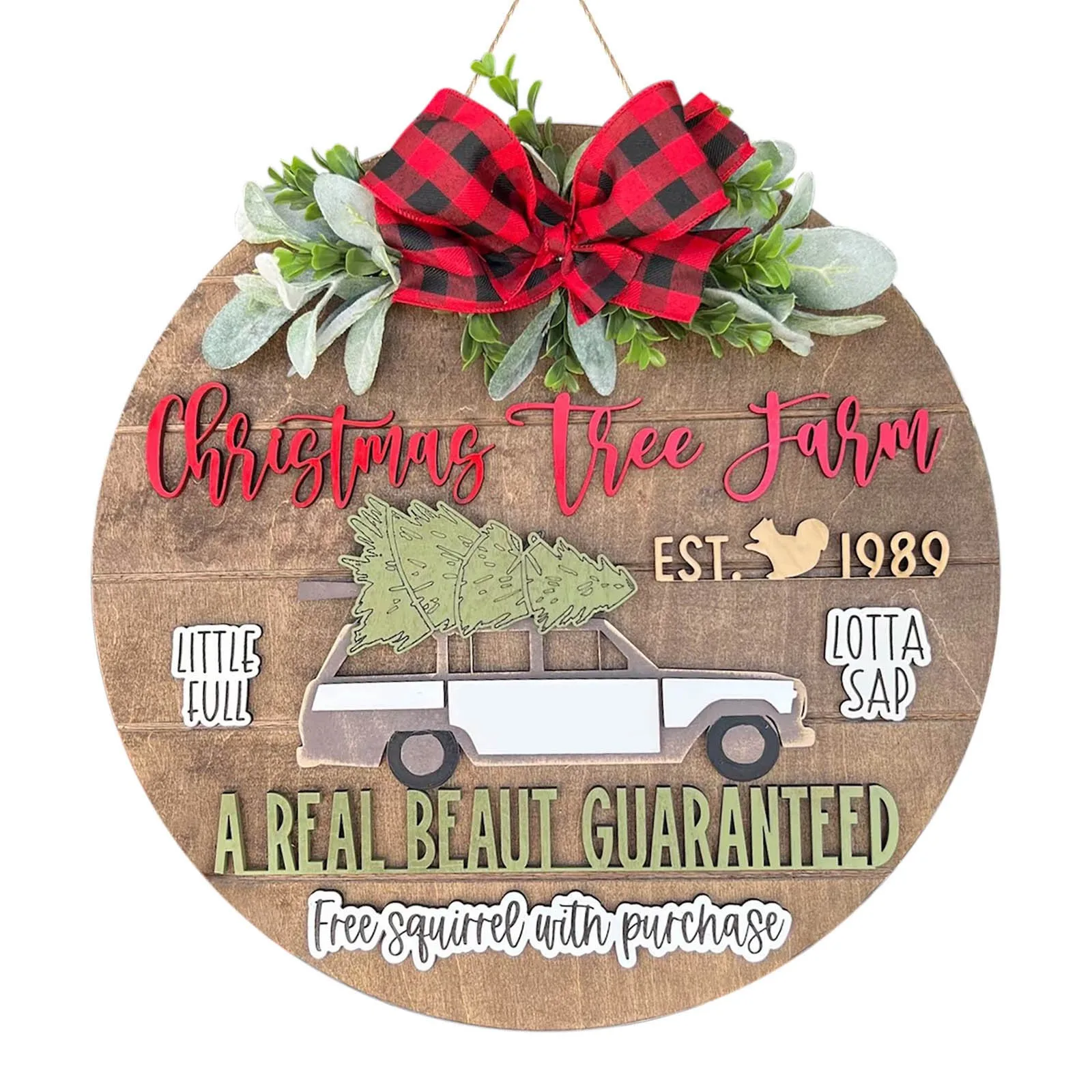 

Christmas Copywriting Decor Round Wooden Plaque And Sign Rustic Wall Decor For Home Farmhouse Garden Ornament Yard Door Hanger
