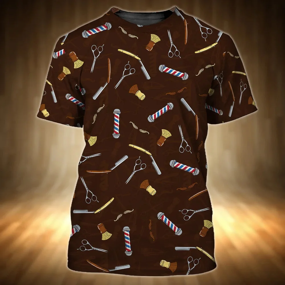 PLstar Cosmos Personalisierter Name Barber 3D-gedrucktes Sommer-Herren-T-Shirt, Geschenk für Friseur, Unisex, lässige Kurzarm-Tops DW71 – Detail 17