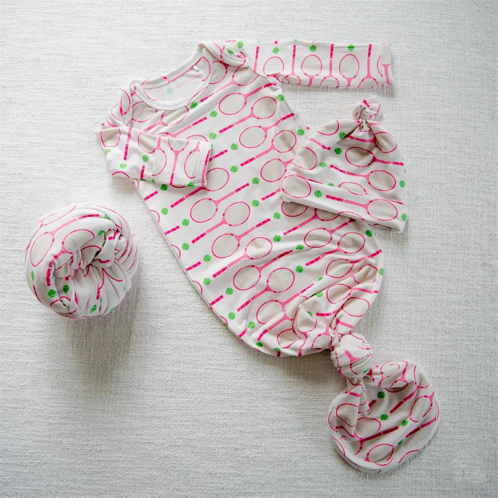 Newborn Sleep Bag Cartoon Comfortable Soft Knit Bamboo Baby Sleep Knotted Gown