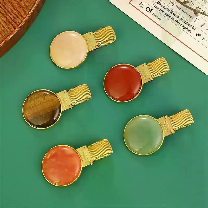 HOMMMMEGtone 금속 펜 클립 스프링이 있는 창의적인 골드 레트로 스프링 클립 학생용 펜 클립 노트북 학교용