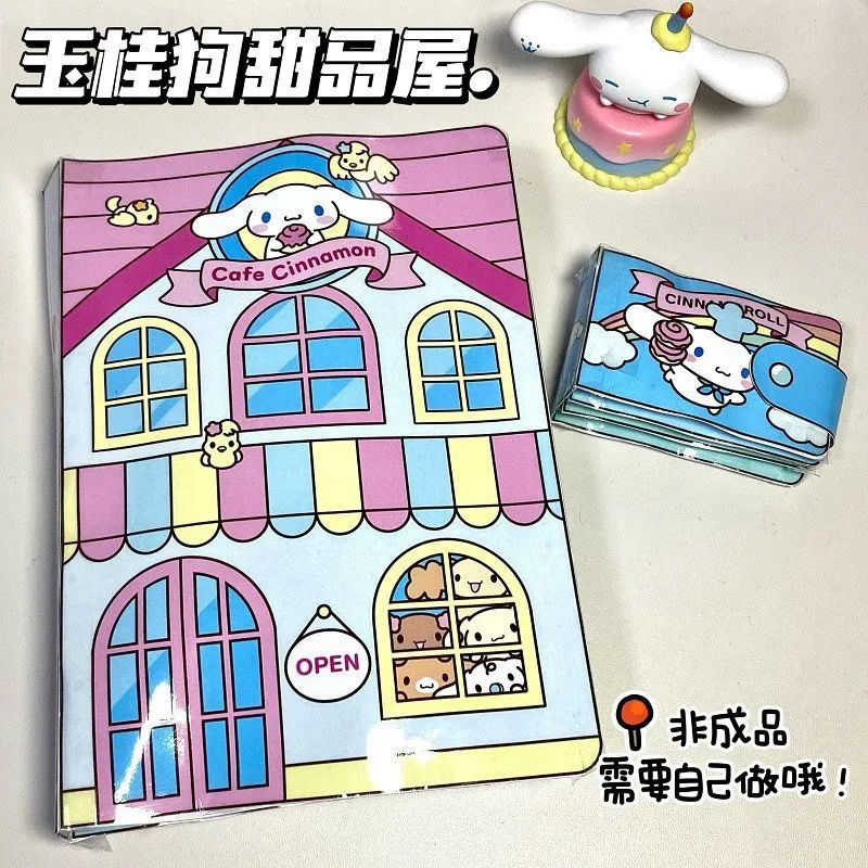 Kawaii Sanrio Anime Diy Quiet Book Materials Cute Kuromi Pompompurin Hello Kitty Cartoon Busy Book Originalità Regali Per Bambini