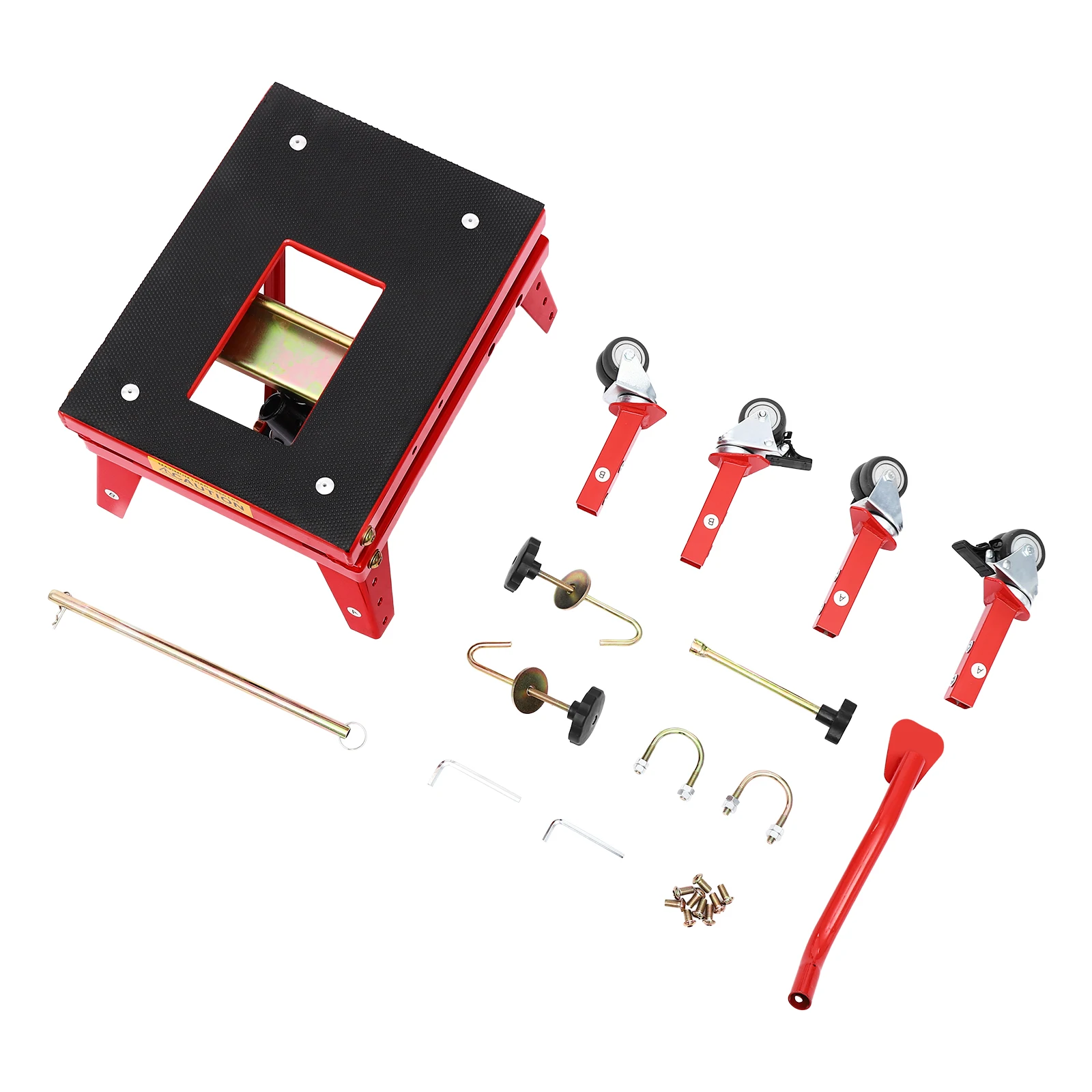 Hydraulische Motorrad-Hebebühne, Motorrad-Wagenheberständer mit Rädern, 350 Pfund Last, höhenverstellbar für Reparaturfabriken – Detail 1