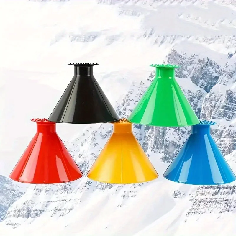 1PC Auto Ice Scrape Funnel Winter Auto Car Magic Window Windshield Ice Scraper Shaped Funnel Deicer Cone Tool Scraping Snow