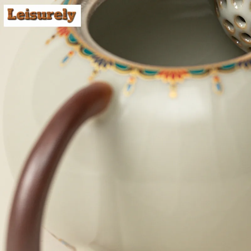 Dunhuang Culture Ru Kiln Tea Set Complete Set Vintage Tea Ceremony Set Teapot And Tea Cup Set Chinese Tea Set Equipment Gift