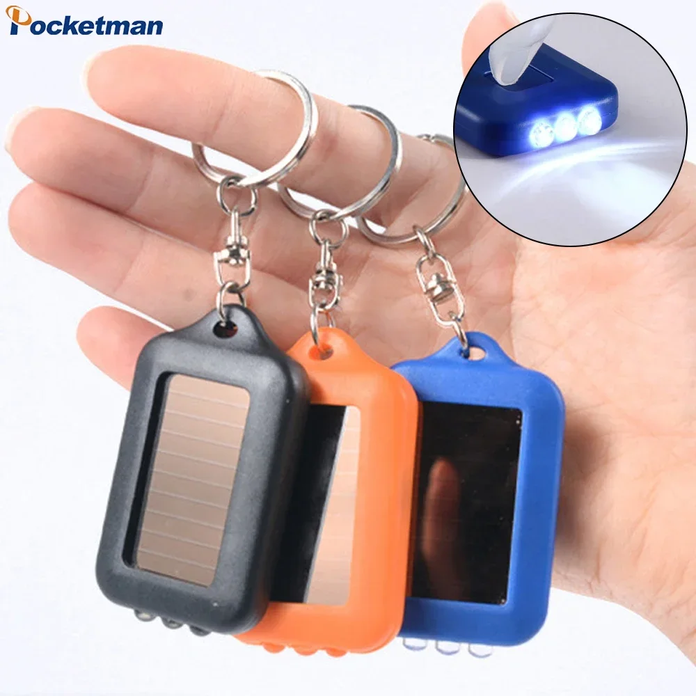 

Solar LED Keychain Lights Mini Flashlight Portable Small Pocket Torch Keychain Flashlights Emergency Light