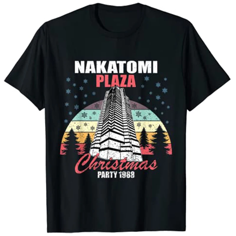 Nakatomi Plaza Рождественская вечеринка 1988 смешные рождественские винтажные крутые футболки топы