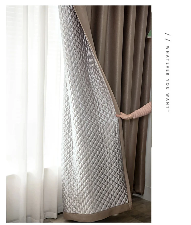 Windproof Winter Curtains - Thick Cotton Thermal Drapes for French Windows | Sound Insulation & Energy Saving