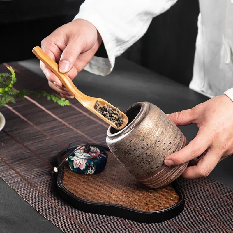 Mini Sealed Pu'er Dried Fruit Storage Jar Portable Travel Tea Storage Box Tank Container Chinese Style Retro Ceramic Tea Caddy 4