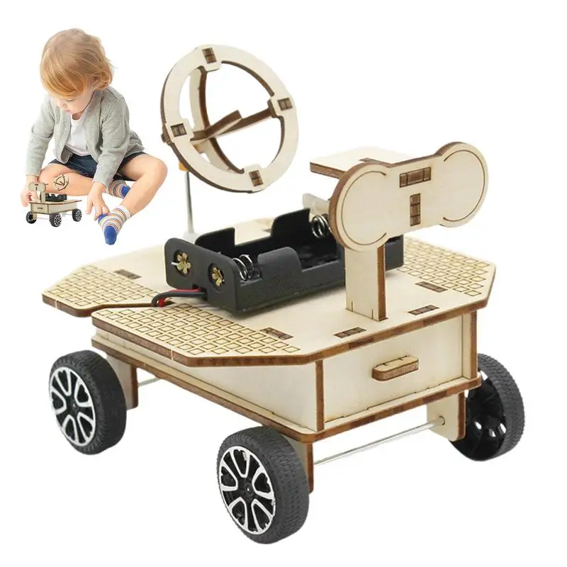 

Игрушка Mars Rover «сделай сам», деревянная научная игрушка, пазлы механические «сделай сам», на батарейках для классных комнат, детской комнаты