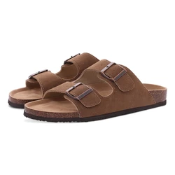 Shevalues Unisex Soft Footbed Suede Sandals with Arch Support - 43 (Pvc Suede-BN)