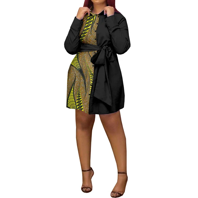 Amaka Button Down Ankara Dress - Image 2