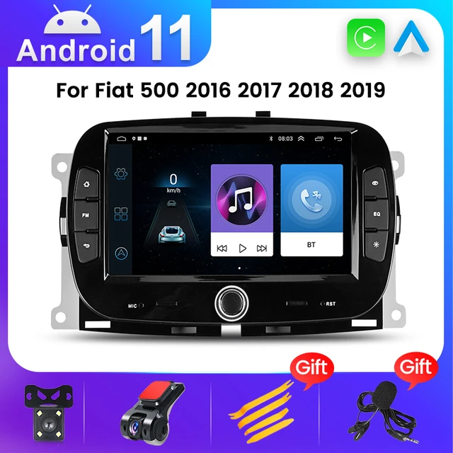 Pour Fiat 500 (Noir) 7  Écran Tactile Android Autoradio GPS Navigation  Carplay