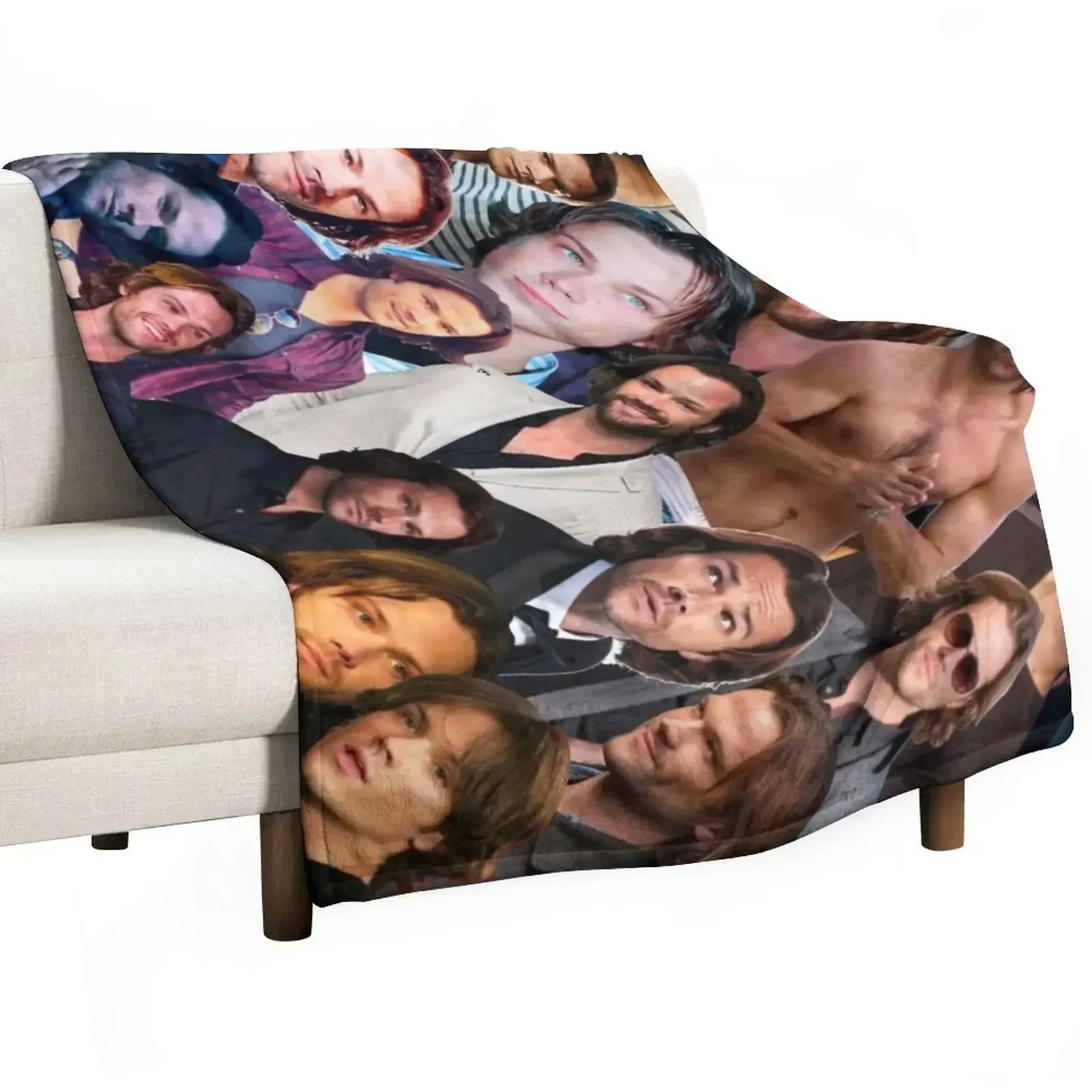 

Jared Padalecki Photo Collage Throw Blanket Personalized Gift anime Single Blankets