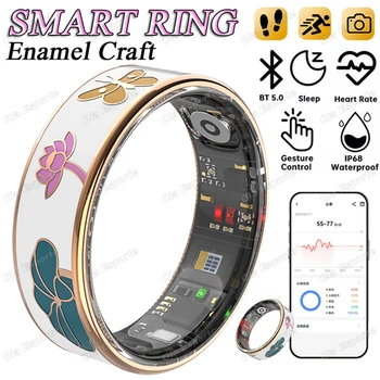 2026 New Color Enamel Craftsmanship Smart Ring Women For Android&IOS 5ATM Waterproof HRV Test Health&Sleep Monitoring Man Gifts 1