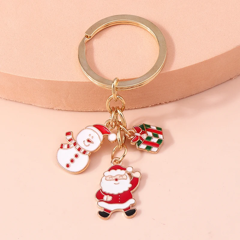 Aihua Neue Weihnachten Schlüsselbund Nette Schneemann Baum Socke Santa Deer Glocke Geschenke schlüssel ketten Schlüsselring Auto Schlüssel Halter Neue Jahr Schmuck – Detail 3