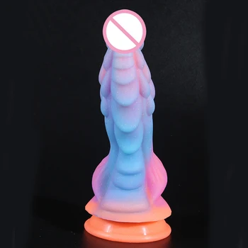 Luminous Dildo Realistic Fake Penis Spike Butt Plug 18 Sex Toys For Women/Men Strapon Monster Dildos Vaginal Anal Masturbators 3