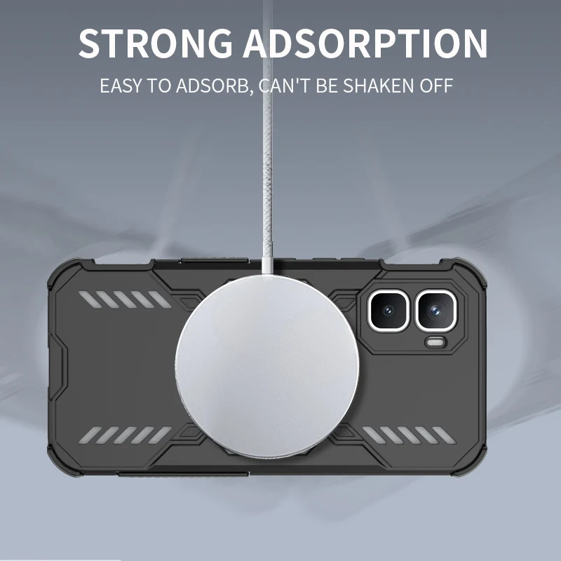 ELVEV Magnetic Wing Shielo Case - Durable PC+Soft TPU Wireless Charging Cover