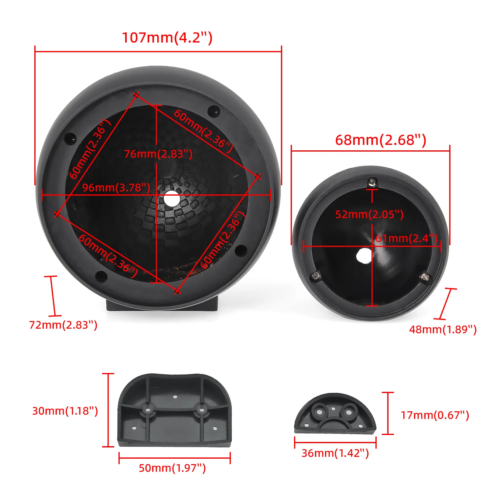 1 Pair Car Horn Modified Holder Mid High Tone Cup Shell Speaker Holder High Quality Car Speaker for