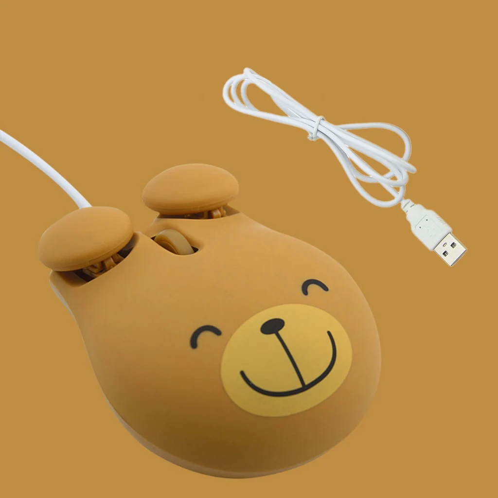 Simpatico Orso Mouse Cablato 3D Usb Ottico Mini Computer Mause Cartoon Animal Mouse Ergonomico Per Laptop Pc Tablet Computer Regalo Per Bambini
