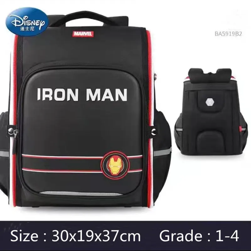 

Disney New School Bags For Boys Grade 1-3 Primary Student Shoulder Orthopedic Backpack Iron Man Captain America Gifts Mochilas