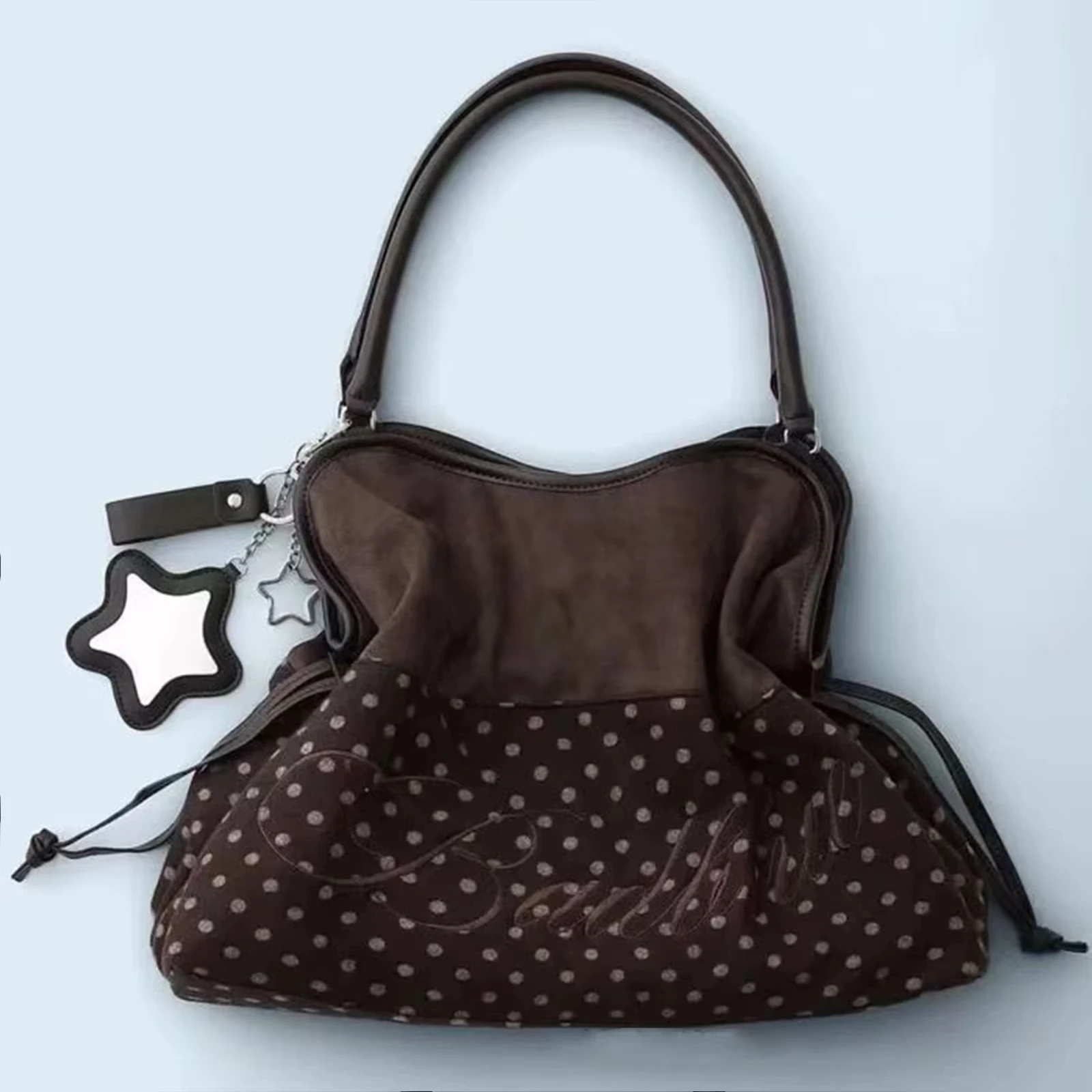 Borsa a Tracolla Coreana BadBlue con Ricamo Leopardato, Grande Capacità, Senza Accessori, Borsa da Donna Trendy Y2K - immagine 3