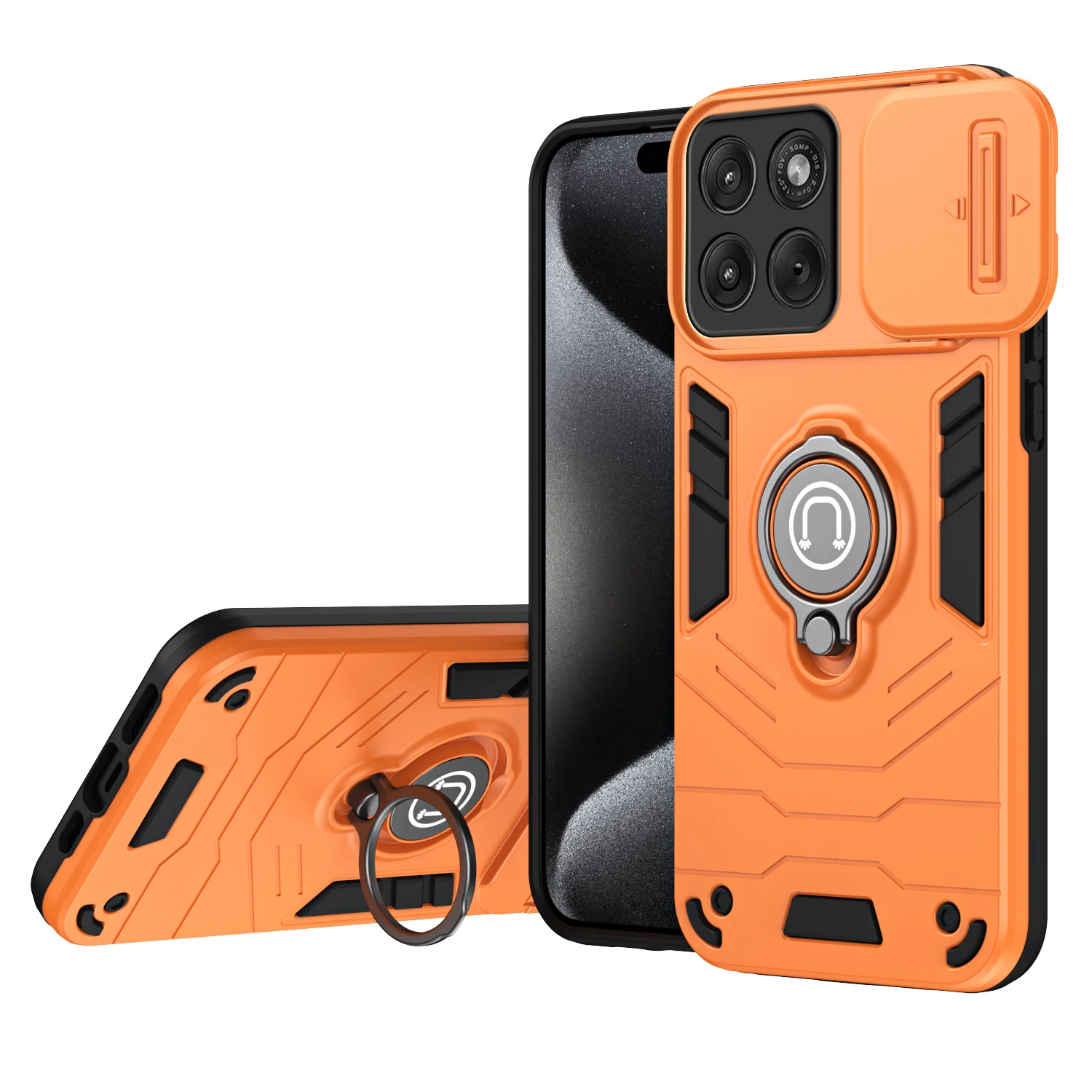 Air Slide Camera Lens Armor Case with Ring Holder and Shockproof Protection