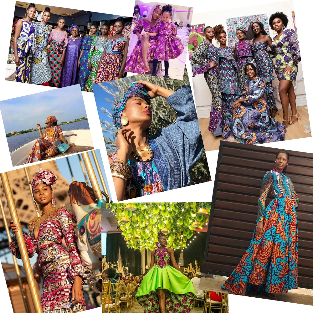 Description Picture 4 of itemAfrican Wax Fabric 6yards Veritable Wax Nigerian Ankara Block Prints Batik Fabric Dutch Pagne 100% Cotton For Sewing VL-105