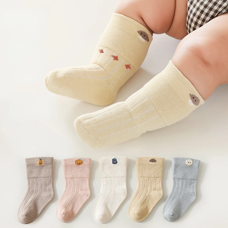 

2023 Winter Baby Socks Cute Cartoon Thicken Infant Socks Babe Warm Terry SocksCotton Knitted Infant Girl Newborn Kids Stocking