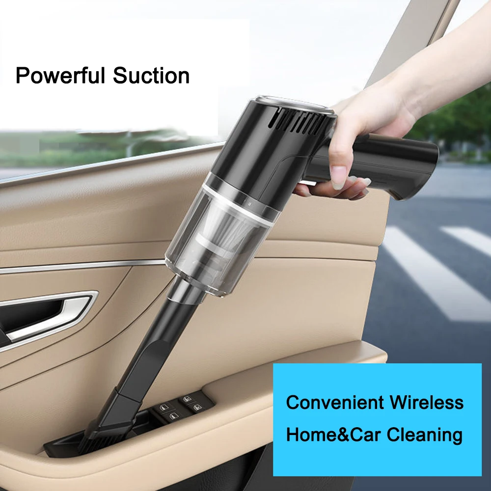 9000Pa Wireless Car Vacuum Cleaner USB Charging 1200mAh Portable Cleaning  Appliance Mini Wet and Dry Vacuum