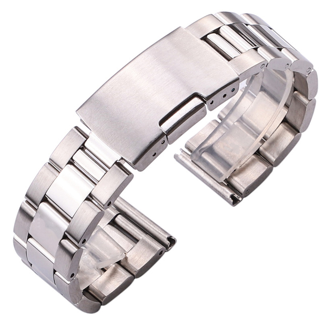 20 22 24mm Watch Band Strap Solid Stainless Steel Bracelet Silver Gold Black Straight End Watchbands Watches Accessories