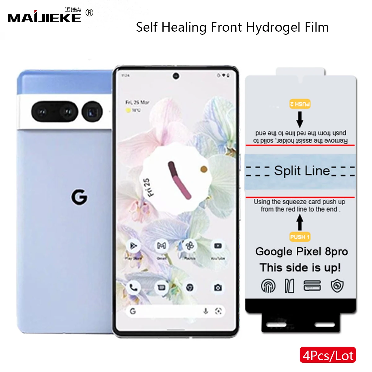 Self-Healing HD Screen Protector Set with Matte Finish and Installation Tool - Pack of 4