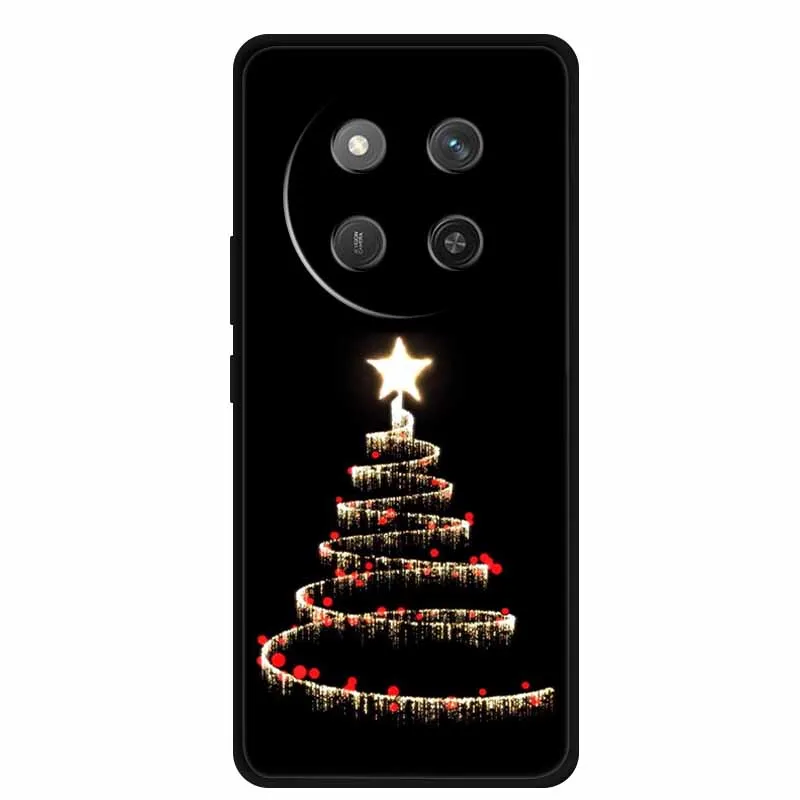Festive Shockproof Silicone Black Christmas Tree Phone Case