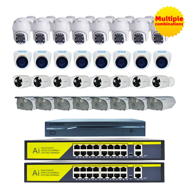 

32 Channel H.265 NVR POE HD 1080P CCTV IP Cameras Kits 32 CH Home Video Surveillance Cameras System