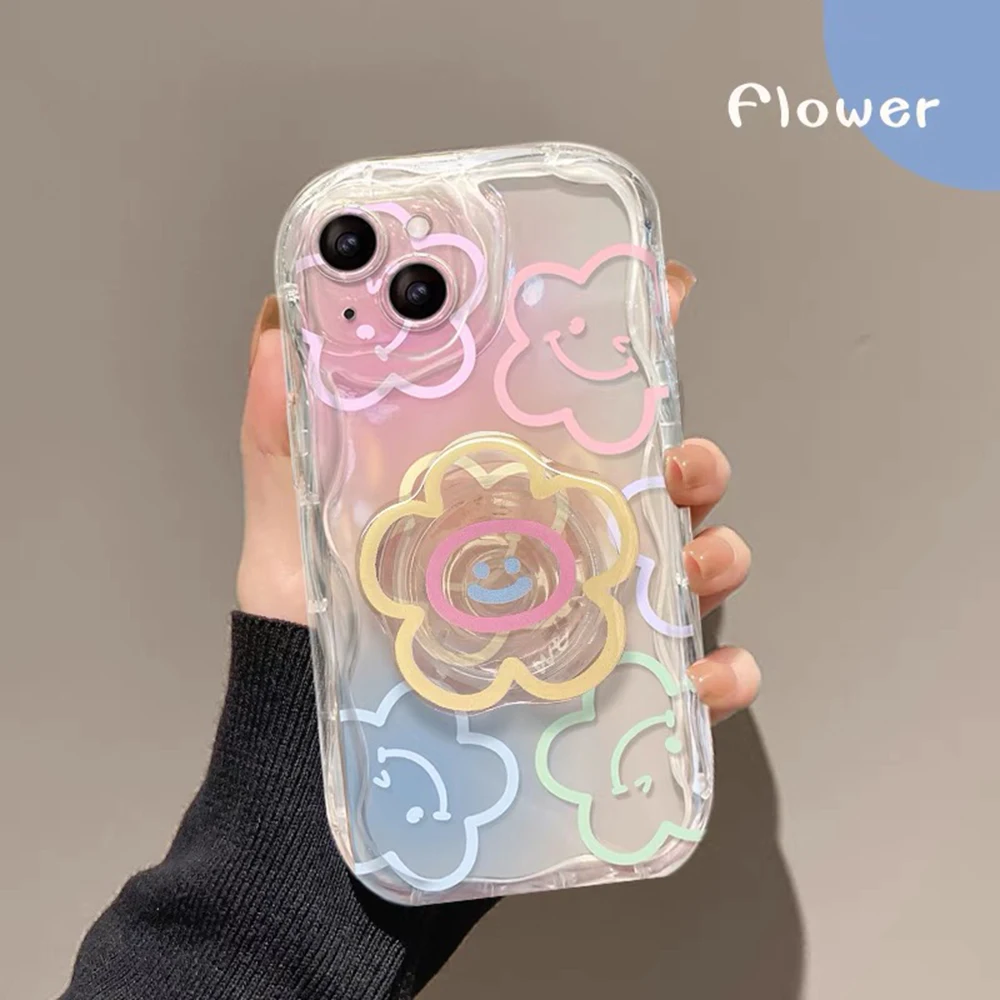 Colorful Flower Wrist Chain Phone Case - Vibrant Design with Enhanced Grip