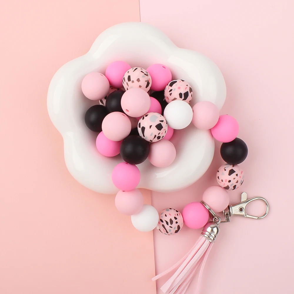 15MM Round Silicone Beads Baby Colorful Beads For Jewelry Making DIY Beaded Pen Bracelets Food Grade Accessorie Set 35Pcs