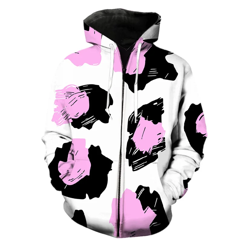 thumbnail image 1 of Sudadera con capucha y cremallera con estampado 3D de leopardo para hombre, estilo Harajuku, con textura de piel de animal, de manga larga, estilo hip hop, 1 of 5