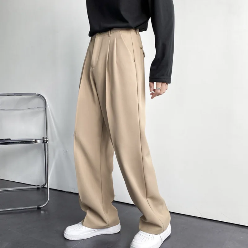 Men Suit Pants Autumn Straight Loose Casual High Street Wide Leg Korean Fashion