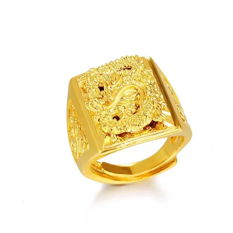 Золотое кольцо с драконом для мужчин | AliExpress