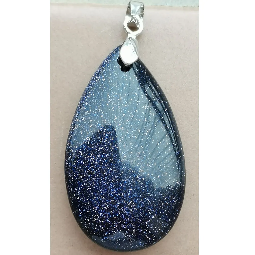 Blue Sand Goldstone Howlite Crystal Aventurine Jaspe Lapis Lazuli Tiger Eye Opal Drop Pendant Bead WB1008