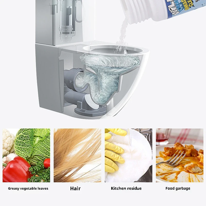 Powerful Drain Cleaner Dredge Clog Remover Drain Pipe Basin Cleaner Toilet Kitchen Pipe Deodorization Dredging Agent Sink Dredge Powder