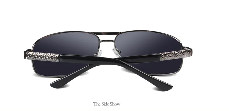 Polarised Pilot Sunglasses For Men Rectangle Metal Uv400 Shades_voghion.com